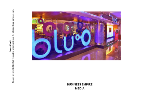 Logo of PVR bluO, an upscale bowling and entertainment center known for its vibrant ambiance and recreational activities