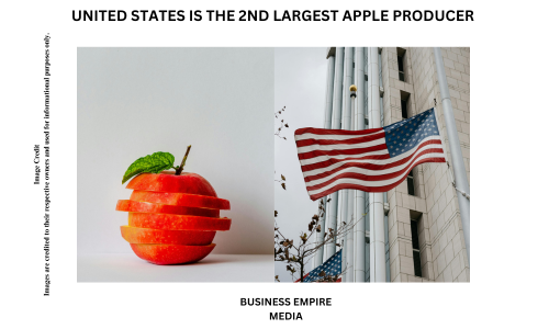 United States highlighting key apple-producing regions such as Washington